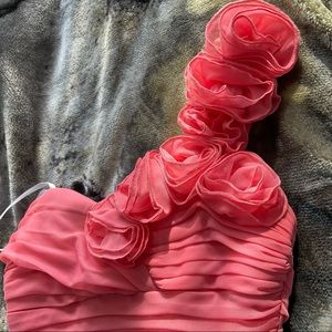 💸Coral PROM/ homecoming, City Studio one sleeve dress Size 3💕